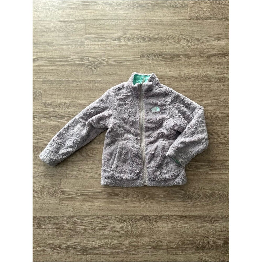 The North Face Fleece Sherpa Puffer Jacket Gray Aqua Women’s XS Reversible Osito